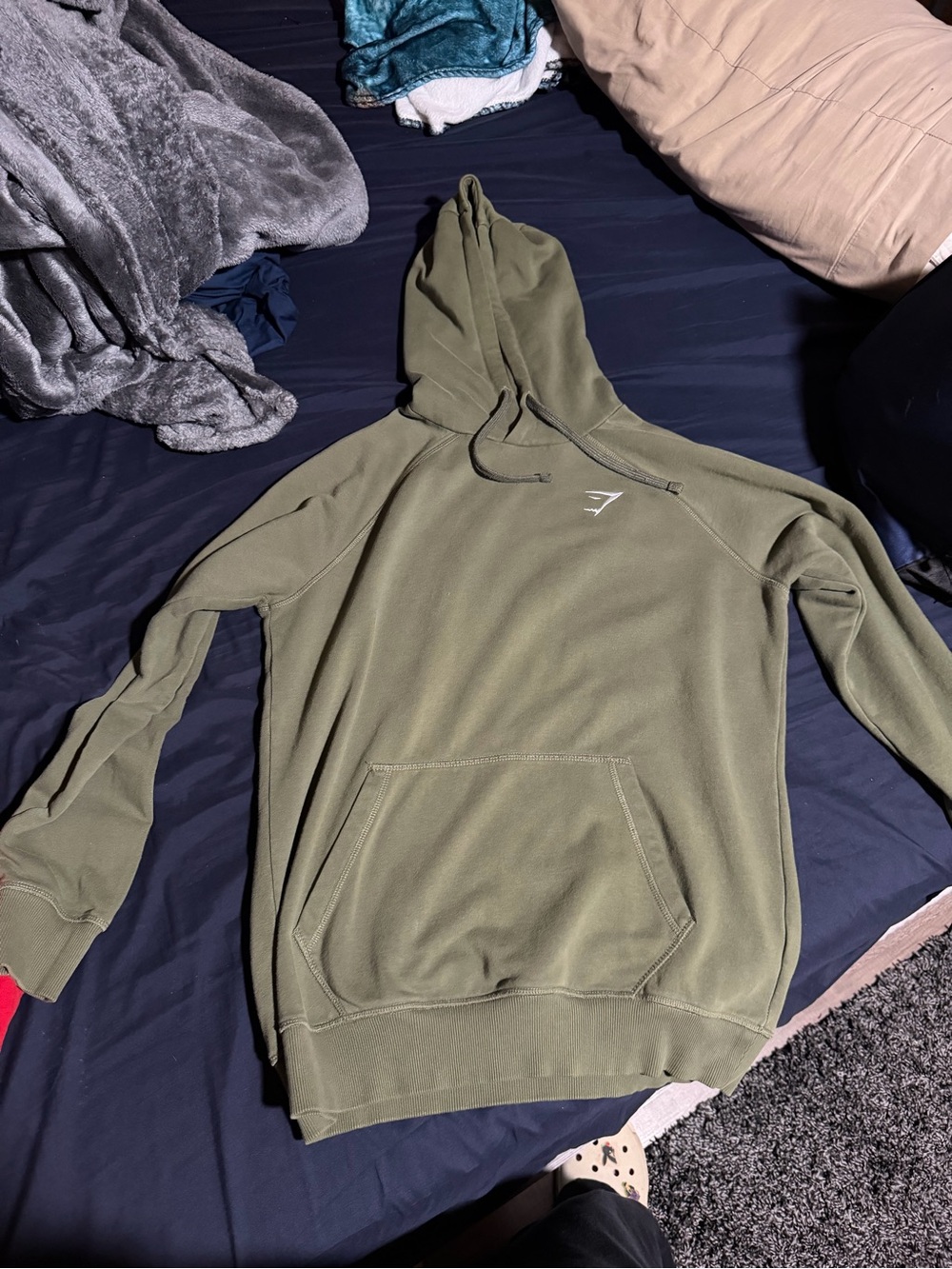 Gymshark Olive Hooded Pullover Sweatshirt